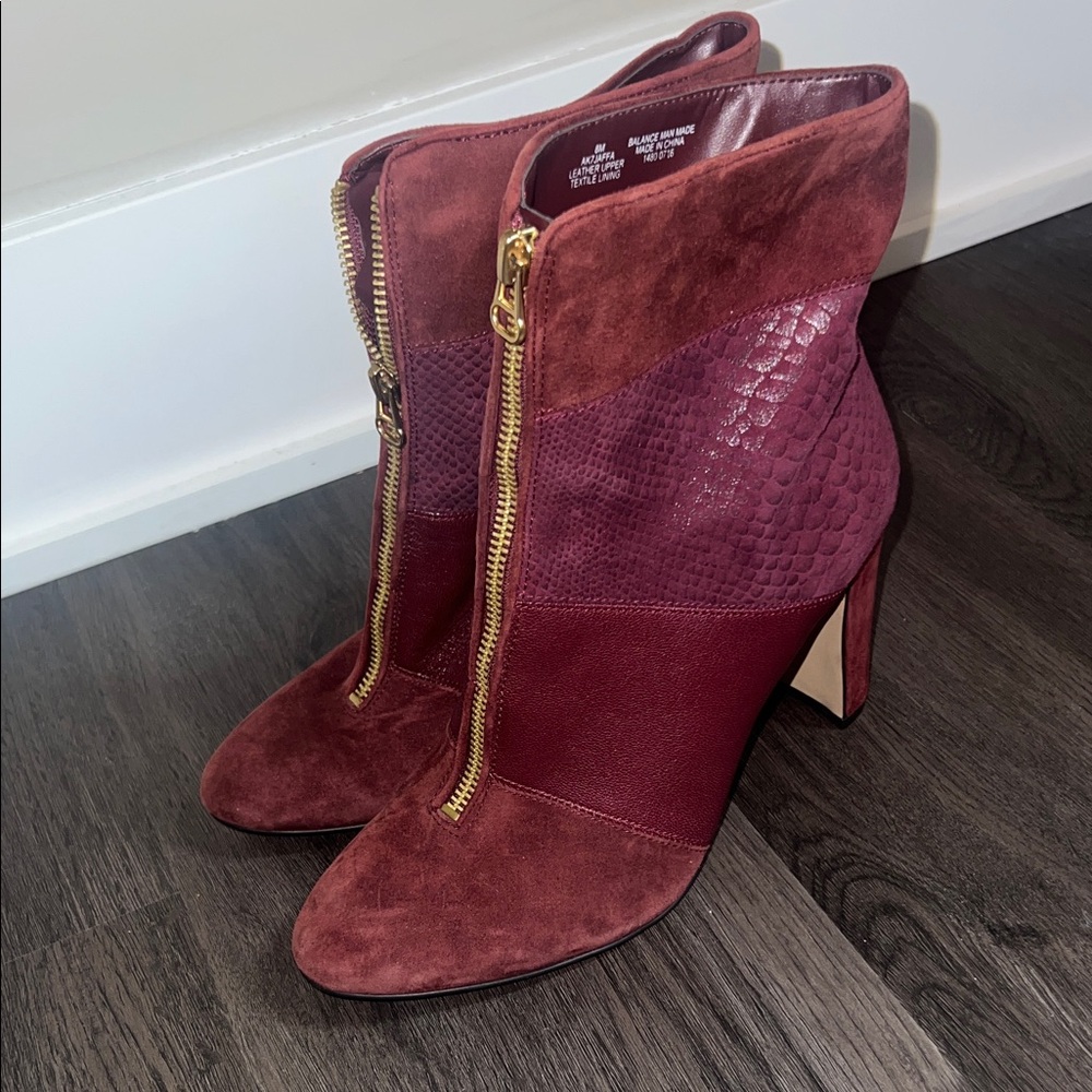 Anne Klein Jaffa Burgundy Ankle Boots